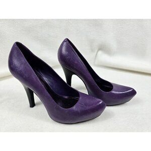 BCBG Y2K Purple Size 8 Leather Holmy Platform High Heel Pumps